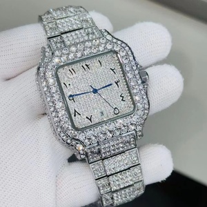 Wholesale Latest Hot Selling All Diamond Gold Quartz Iced <b>Watch</b> with Calendar Water-resistant Function Practical - Product Image 2