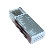 Lector de Tarjetas Cantell OEM ABS 2 en 1 USB 2.0 TF SD MS MMC Externo de Alta Velocidad de 480 Mbps para Uso en Automóviles