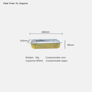 <span class=keywords><strong>Barquette</strong></span> alimentaire jetable en aluminium PET de 400 ml, compatible micro-ondes, boîte d'emballage à emporter, récipient de cuisson avec couvercle - Product Image 2