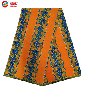 Tissus africains imprimés à la cire 2023, vente <span class=keywords><strong>en</strong></span> gros, nouveau modèle, 100% polyester, tissu Ankara doublement imprimé à la cire - Product Image 4