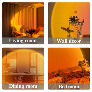 Lampada LED Effetto <span class=keywords><strong>Tramonto</strong></span> con Telecomando RGB 16 Colori, Proiezione Arcobaleno, Luce Notturna dal Design Moderno e Compatto, Alimentata a Batteria - Product Image 3