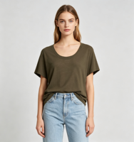T-shirts pour femmes en coton pur, coupe ajustée, style crop, été, couleur unie, impression sérigraphique, luxe classique, vente en gros