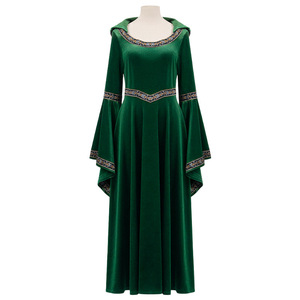 Robe de cosplay de sorcière en velours bordeaux, style cour médiévale, robe à manches longues, costume d'anime pour adultes et enfants - Product Image 3