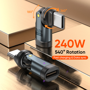 Hỗ trợ PD sạ<span class=keywords><strong>c</strong></span> nhanh và truyền dữ liệu 240W <span class=keywords><strong>USB</strong></span> <span class=keywords><strong>C</strong></span> để <span class=keywords><strong>USB</strong></span> <span class=keywords><strong>Adapter</strong></span> 540 xoay <span class=keywords><strong>USB</strong></span>-<span class=keywords><strong>C</strong></span> Nam để <span class=keywords><strong>C</strong></span> Nữ <span class=keywords><strong>adapter</strong></span> - Product Image 2