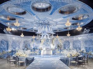 مستلزمات تزيين سقف منصة الزفاف ستارة من الزهور الاصطناعية لتزيين سقف حفلات الزفاف وقاعات الأفراح - Product Image 2