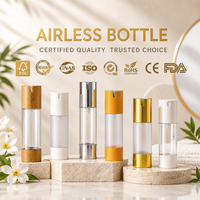 Flacon pompe airless de luxe pour cosmétiques, en argent électroplaqué, conteneur sous vide pour sérum, fond de teint, lotion, emballage en vrac