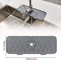 Tapis de cuisine en silicone - Nouveauté Tapis en caoutchouc de silicone, anti-éclaboussures pour robinet, récupérateur de gouttes, tapis de drainage