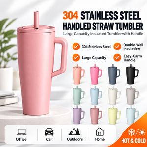 Disposable Stainless Steel Vacuum Tumbler 40oz Leakproof Travel Cup with Straw 12-24 Hours <b>Heat</b> Preservation - Product Image 6