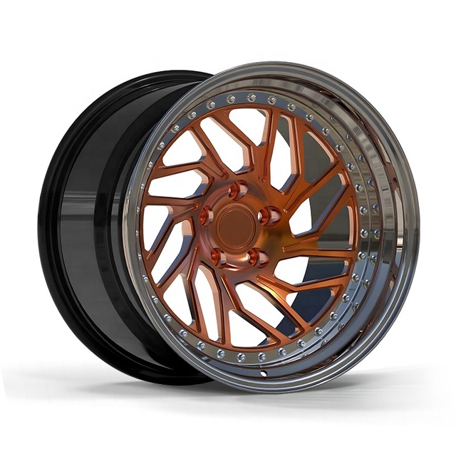 20x12 20x13 Inch 5x108 5x120 Three Piece Forged Deep Dish Wheels Rims Step Lip Fit for Mercedes R18