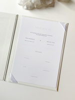 Porte-certificat de mariage de luxe, dossier souvenir en lin, couverture rigide embossée, folio A4, rangement de documents avec ruban