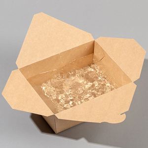Biodegradable Kraft Food Packaging Disposable Paper Lunch <b>Takeaway</b> Box Kraft Paper Food <b>Container</b> - Product Image 4