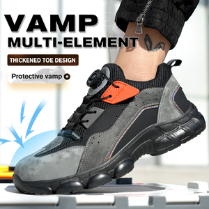 Rotating Buttons Safety <b>Shoes</b> <b>Men</b> Waterproof Steel Toe Safety Boots <b>Work</b> Boots <b>Men</b> Anti-smash Anti-puncture New Protective <b>Shoes</b> - Product Image 4