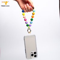 Bracelet en perles arc-en-ciel petit porte-clés de voiture anti-perte avec porte-clé de carte de numéro de téléphone et chaîne de téléphone de plaque pour iPhone 16