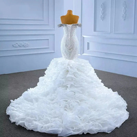 Robe de mariée Mumuleo à paillettes, épaules dénudées, pour mariée 2024, grande taille, volants en cascade, dos corseté