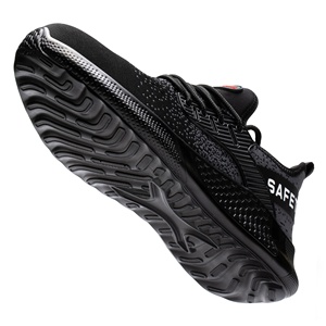 <span class=keywords><strong>Scarpe</strong></span> da lavoro in acciaio a maglia rossa traspirante di alta qualità per <span class=keywords><strong>uomo</strong></span> taglio basso antiscivolo funzioni di sicurezza per ufficio estivo - Product Image 3