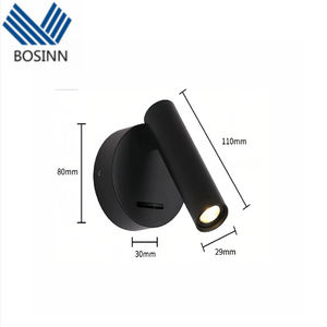 Projecteur mural rotatif pour chevet d'hôtel, interrupteur pour l'apprentissage et la lecture, spots muraux - Product Image 2