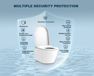 WC intelligent mural multifonctionnel Oceanwell au design européen simple, avec siège bidet E400 - Product Image 3