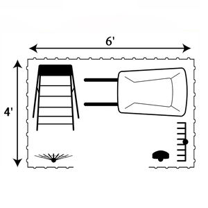 Abri de jardin en acier galvanisé AJUNION 6x4, abri de rangement pour outils, abri de jardin pour cour - Product Image 3