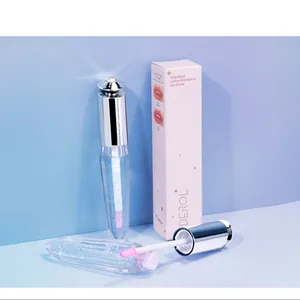 DEROL Lip Gloss 3D Super Volume, Lip Gloss langit berbintang pasir hisap pelembab bibir lapisan berlian seksi lipstik cair