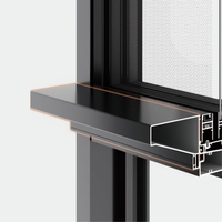 Ventana Corredera Horizontal de Aleación de Aluminio Resistente a Huracanes, Insonorizada, Impermeable, con Doble Acristalamiento para Zonas Costeras