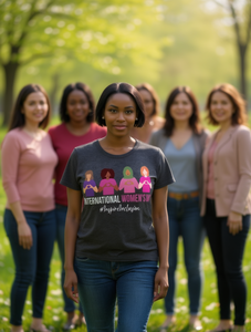 T-shirt per la Giornata Internazionale della Donna, casual, girocollo, 100% cotone, stampata, per il potenziamento femminile - Product Image 2