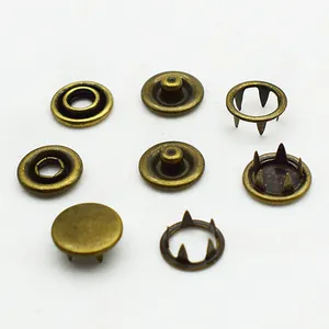 Cinco botões instantâneos coloridos do metal da garra nenhum costura prong botões instantâneos