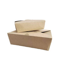 Boîte d'emballage alimentaire en papier kraft jetable haut de gamme Logo personnalisé Sushi Burgers Lait à emporter Solution de stockage à prix économique