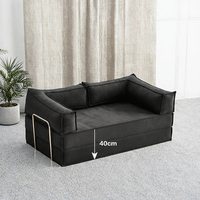 Canapé modulaire robuste avec mousse haute densité 65D, structure latérale en acier inoxydable, design moderne en tissu, housse amovible et pliable