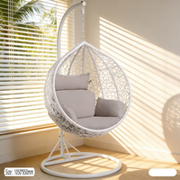 Fauteuil suspendu en macramé Egg Rocking Chair, balançoire Ikean, balançoire automatique à deux places pour adultes, hamac de véranda, balançoire cocon