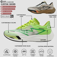Chaussures de sport respirantes en mesh avec logo personnalisé, semelle en carbone, pour la course et la marche, en caoutchouc EVA, chaussures de course personnalisées