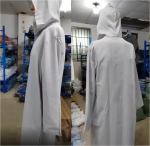 ثوب رجالي عربي بسيط طويل بغطاء رأس، قميص مسلم للرجال الشرق أوسطيين بأكمام طويلة وشق، مقاسات <span class=keywords><strong>M</strong></span>-3XL - Product Image 4