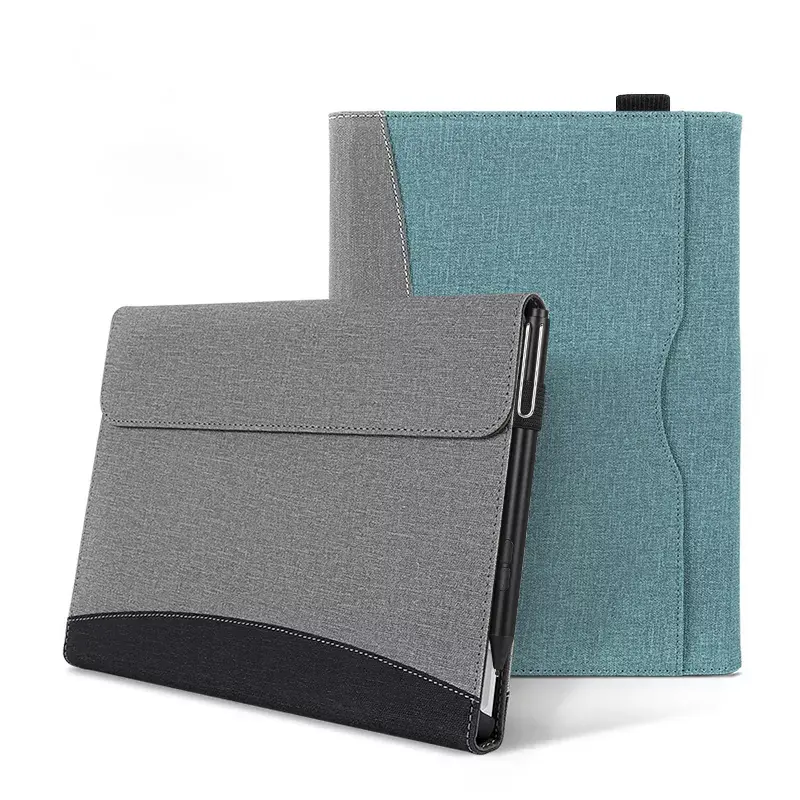 Woven Texture Flip Cover Leather Case For Microsoft Surface Pro 9 8 7 6 5 4 3 Magnetic Tablet Cover For Surface Go 1 2 3