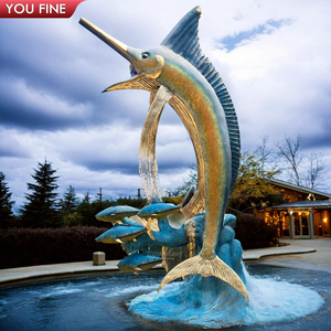 屋外の大きなストリートプールブロンズ魚の彫刻 - Product Image 1