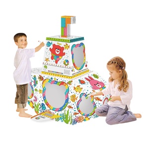 DIY karton Playhouse denizaltı eğitim çocuklar için sanat ve zanaat kapalı açık renk beraberlik Doodle Graffiti oyun seti - Product Image 1