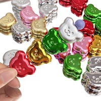 Perles en forme de tête d'ours de Noël en acrylique électroplaqué 20 mm – Lot en vrac et perles en vrac en gros pour la fabrication de bijoux DIY et les fournitures d'artisanat