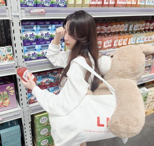 Sacs de courses tendance en coton recyclé, sacs fourre-tout en coton uni, sacs fourre-tout en toile réutilisables à la mode avec logo imprimé personnalisé - Product Image 2