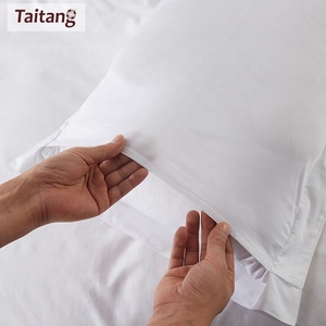 Taitang Hôtel 5 étoiles Fournisseur unique Literie de luxe en coton Linge de lit <span class=keywords><strong>blanc</strong></span> <span class=keywords><strong>Drap</strong></span> de lit - Product Image 6