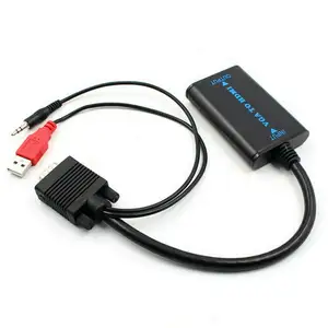 VGA זכר HDMI פלט 1080P HD אודיו טלוויזיה AV HDTV וידאו כבל ממיר מתאם