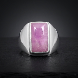 Natural Pink Kunzite Cabochon Stone Handmade Solid Sterling Silver <b>Ring</b> Fine Jewelry Wedding Ethnic Unisex - Product Image 2
