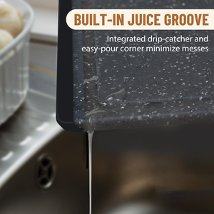 Planches à découper en plastique pour la cuisine, ensemble de 3 grandes planches à découper, compatibles lave-vaisselle, avec rainures pour les jus - Product Image 3