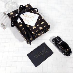 High Quality Wholesale 80g 43*300cm <b>Black</b> Gold Packaging <b>Paper</b> Gift <b>Wrapping</b> <b>Paper</b> - Product Image 1