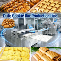 Machine à encruster automatique à double tête populaire au Moyen-Orient pour maamoul, biscuits aux dattes, barres énergétiques, avec machine d'alignement de plateaux