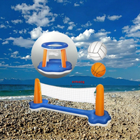 Ensemble de jouets aquatiques gonflables en PVC : filet de volley-ball, paniers de basket flottants, jeu de natation, couleur et taille personnalisables, usage commercial