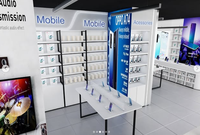 Conception de l'aménagement de magasin de téléphonie mobile personnalisée, présentoir de présentation d'accessoires de téléphonie mobile
