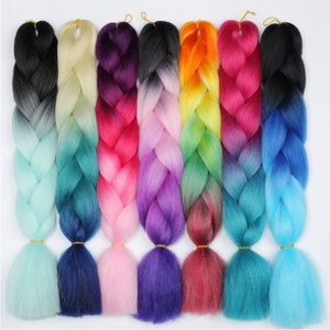 24 pollici 100g Ombre Verde Rosa Pronto per la spedizione del Commercio All'ingrosso di Estensione Dei <span class=keywords><strong>Capelli</strong></span> Sintetici Intrecciare I <span class=keywords><strong>Capelli</strong></span> Jumbo - Product Image 4