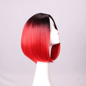 Tóc Giả Tổng Hợp Thẳng Nhiệt Độ Cao Với <span class=keywords><strong>Bangs</strong></span> Tóc Giả Ngắn <span class=keywords><strong>Bob</strong></span> Tóc Giả Chịu Nhiệt Cosplay Tóc Giả Ombre Cho Phụ Nữ - Product Image 3