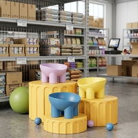 Gamelle surélevée inclinée en plastique en forme de patte d'éléphant pour animaux de compagnie, anti-vomissement, pour chatons et chiots, pour nourriture et eau, coffret cadeau