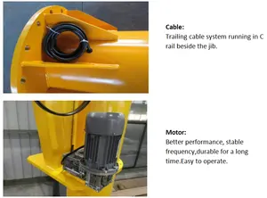 EOT vinç ile 2024 sabit sütun vinç 180-360 derece çevirme 500kg 1 ton