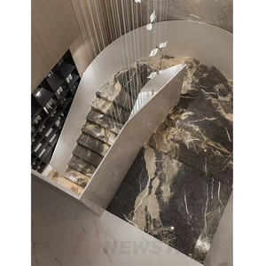 Newstar Luxe Villa Hotel Op Maat Gemaakte Trappenmaat Witte Marmeren Trappen Marmeren Vloer Trappen Luxe Stenen Trappen - Product Image 5