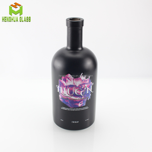 Fabricante Vacío 500ml 50cl 16oz botella de ginebra de vidrio negro mate de lujo licor <span class=keywords><strong>vodka</strong></span> licores botella de vidrio de aceite de oliva con corcho - Product Image 2